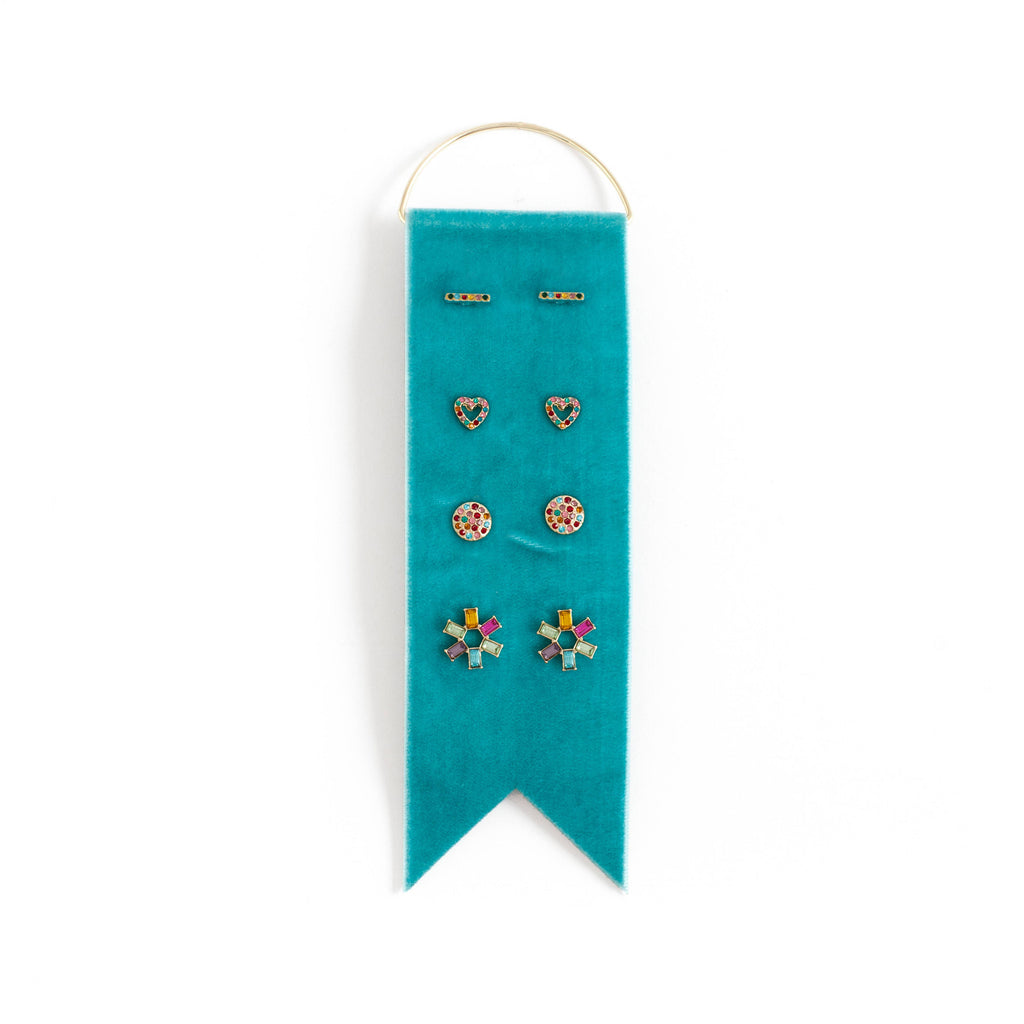 Splendid Iris - Multi Color Velvet Earring Gift Set, SALE