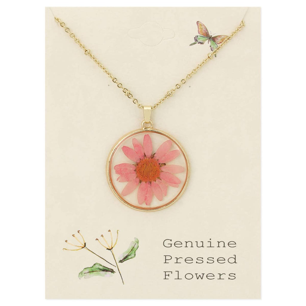 ZAD - Cottage Floral Pink Chrysanthemum Necklace