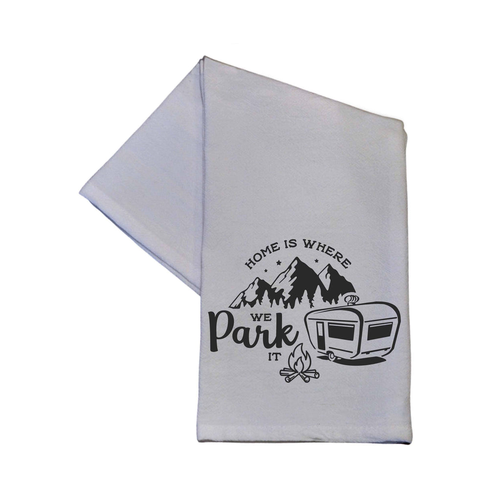 Driftless Studios - Home is Where we Park it - Tea Towel - Camping Décor