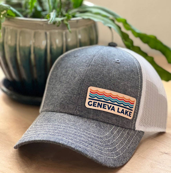 MT Brand Apparel - Retro Wave - Leather Patch Hat - CUSTOMIZABLE