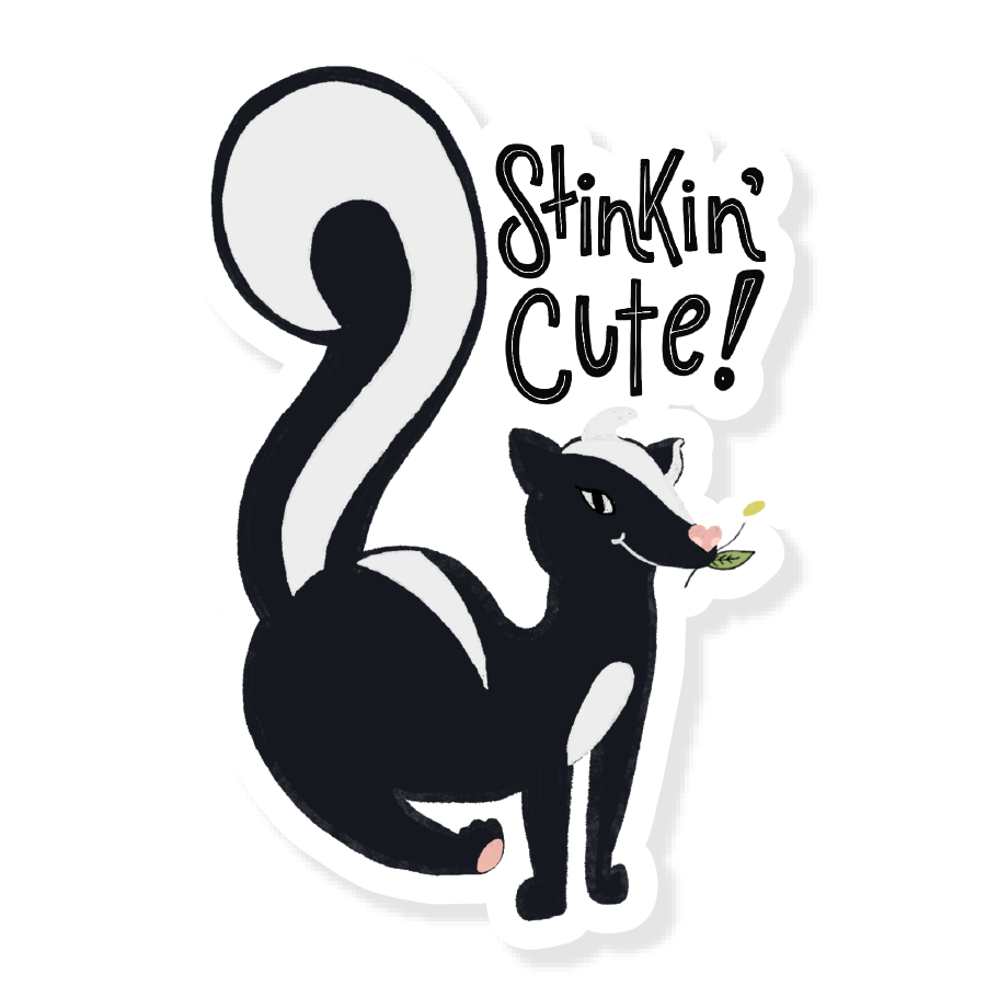 Parcel Island - Stinkin Cute Skunk Vinyl Sticker
