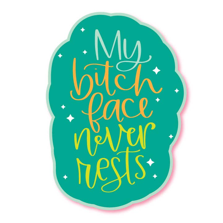 Colette Paperie - Bitch Face Never Rests Sticker - 6 single stickers