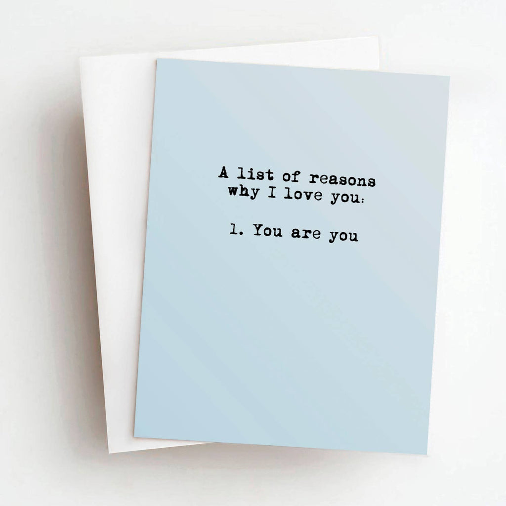 Skel & Co - List Of Reasons Card
