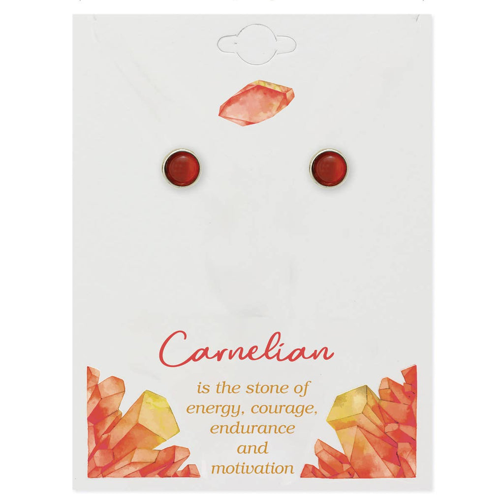 ZAD - Small & Simple Carnelian Post Earrings