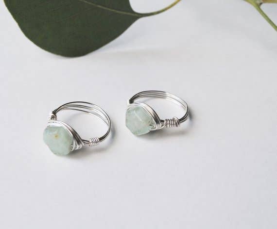 Seaflowerjewelry - Copper Raw Aquamarine Statement Ring