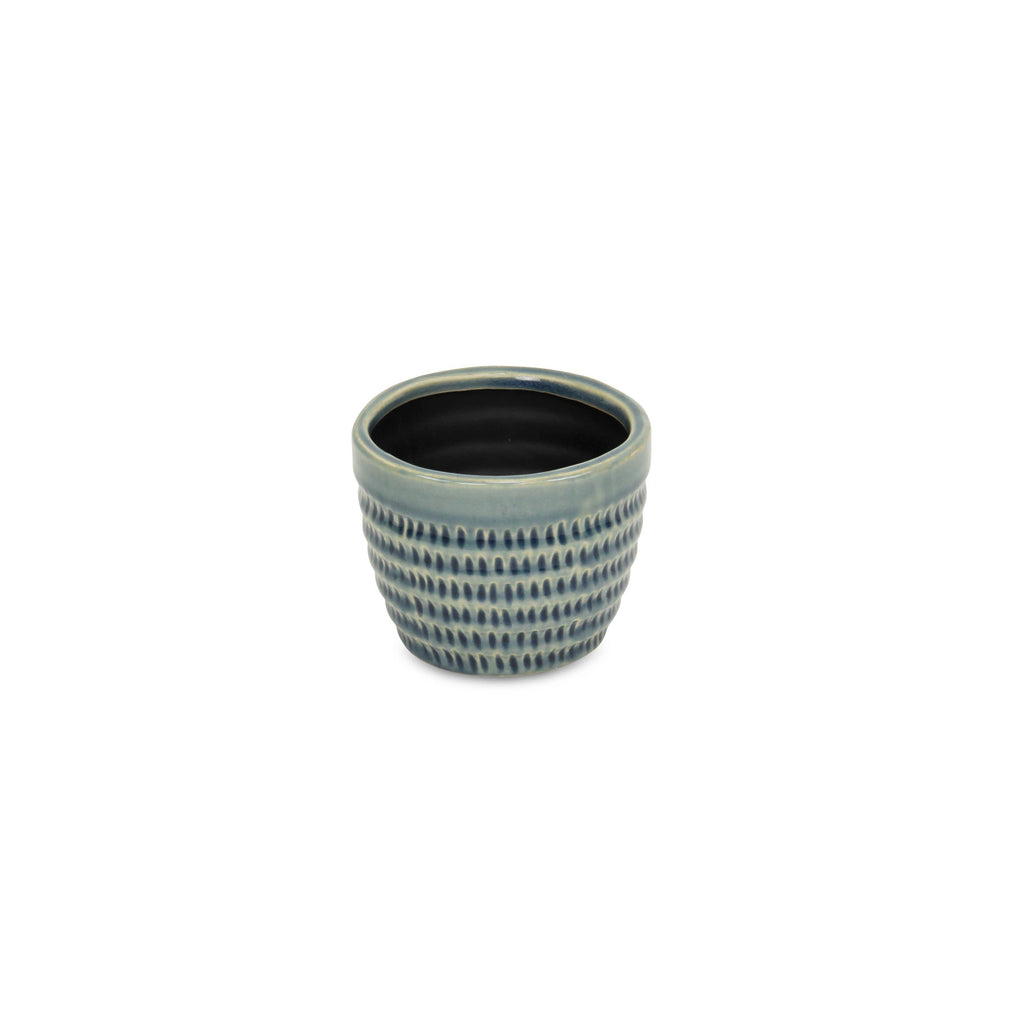 Cheungs Home Decor - Idola Tapered Blue Ceramic Pot