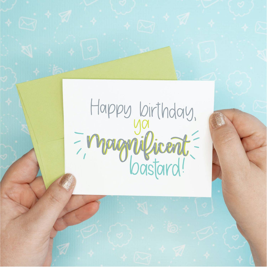 Colette Paperie - Happy Birthday Magnificent Bastard Card - 6 single cards