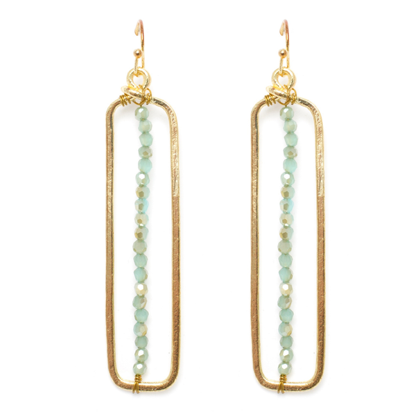 Splendid Iris - Long Woven Crystal Earrings