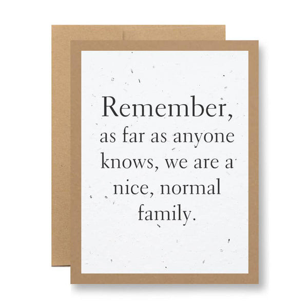 Seedy Cards - Eco Kraft or White Seed Paper - ...a nice, normal family