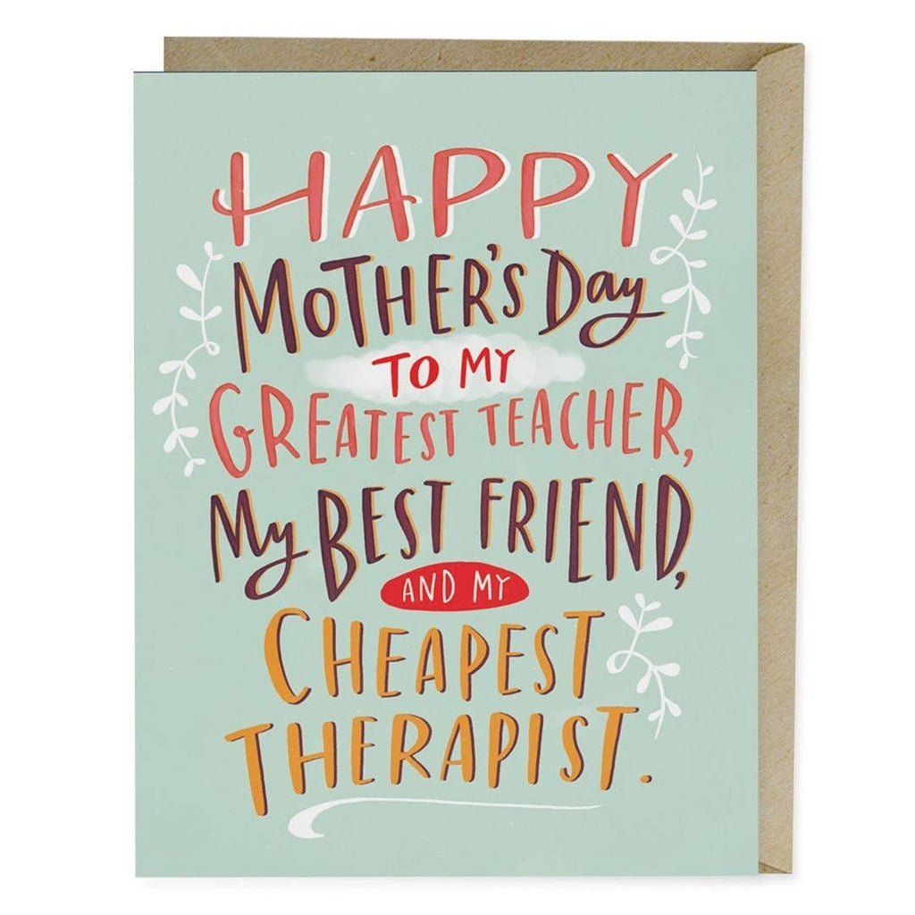 Em & Friends - Cheapest Therapist Mother's Day Card