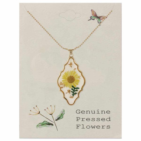 ZAD - Cottage Floral Yellow Flower Gold Necklace