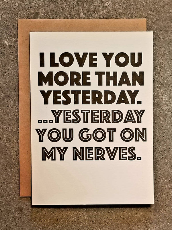Thanks You're Welcome - Love You More Than Yesterday. Yesterday You Got On My Nerves
