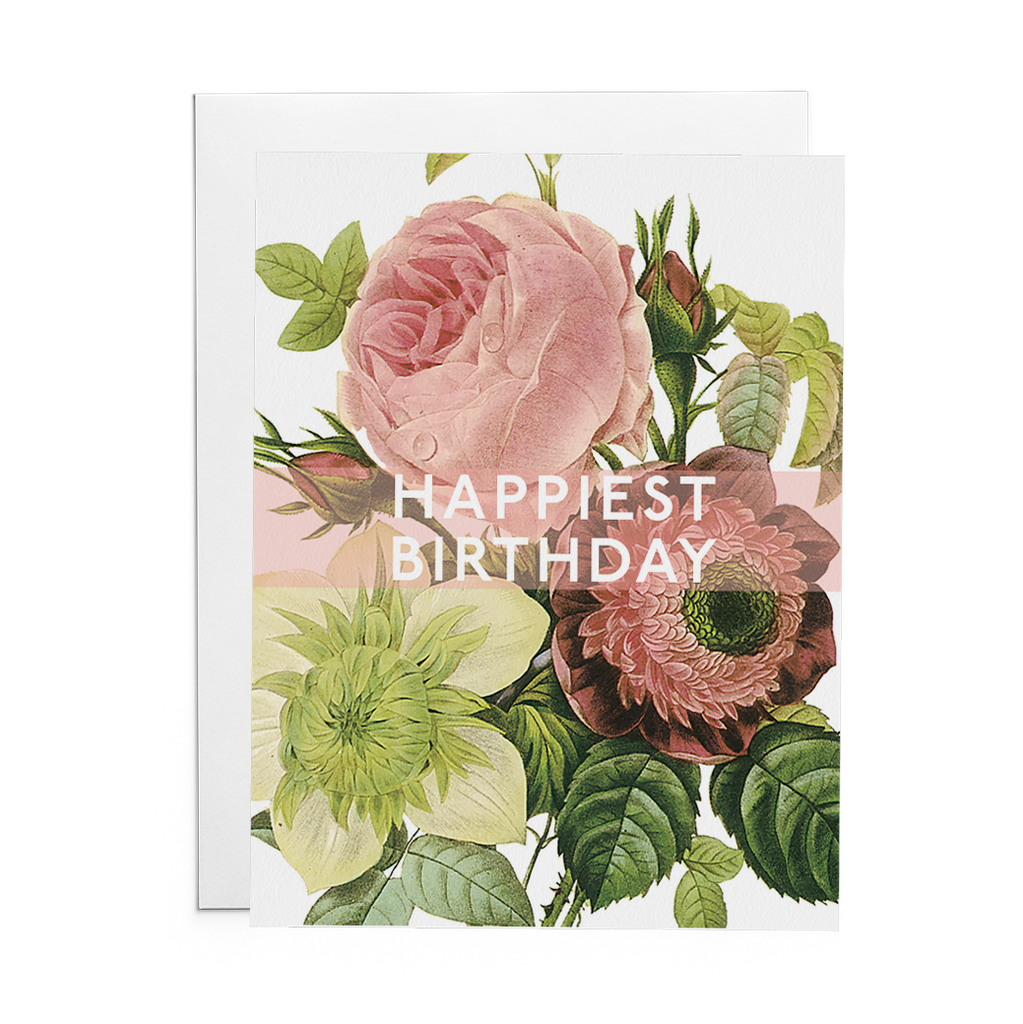 The Lost Art of Stationery - Happiest Birthday Greeting Card (Flowers)