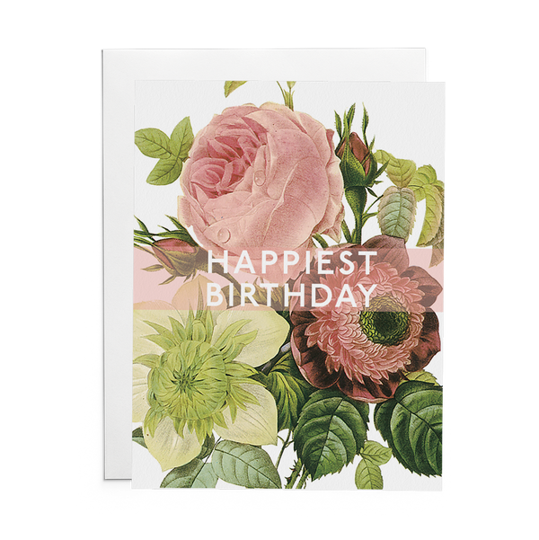 The Lost Art of Stationery - Happiest Birthday Greeting Card (Flowers)