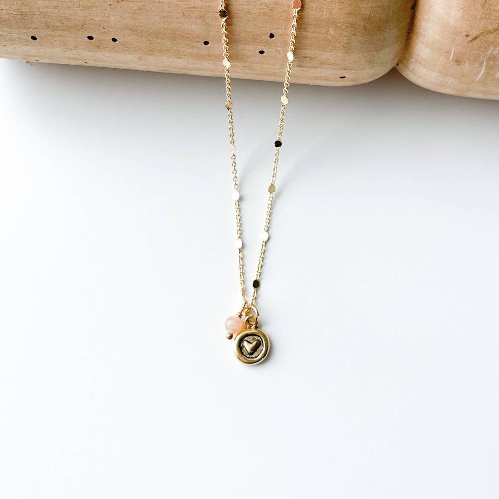 Hello Heather - Sunstone Heart Necklace