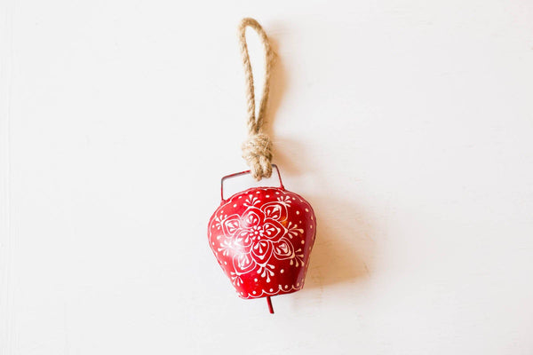 Rahabs Rope - Hand Painted Red Cow Bell