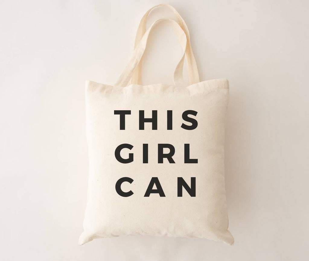 Quotable Life - This Girl Can Cotton Canvas Grocery Tote Bag