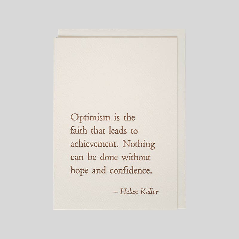 folio press & paperie - Helen Keller - Optimism