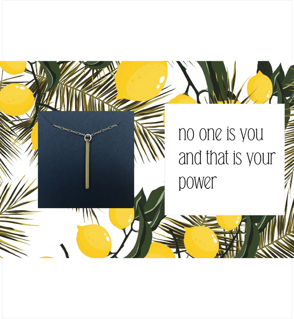 Ruthie and Olive | 3 meals donated for every necklace - No One Is You - Pendant Necklace