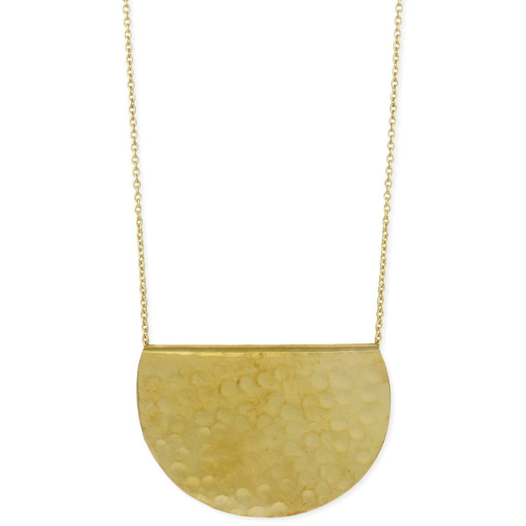 ZAD - Gold Half Circle Hammered Necklace