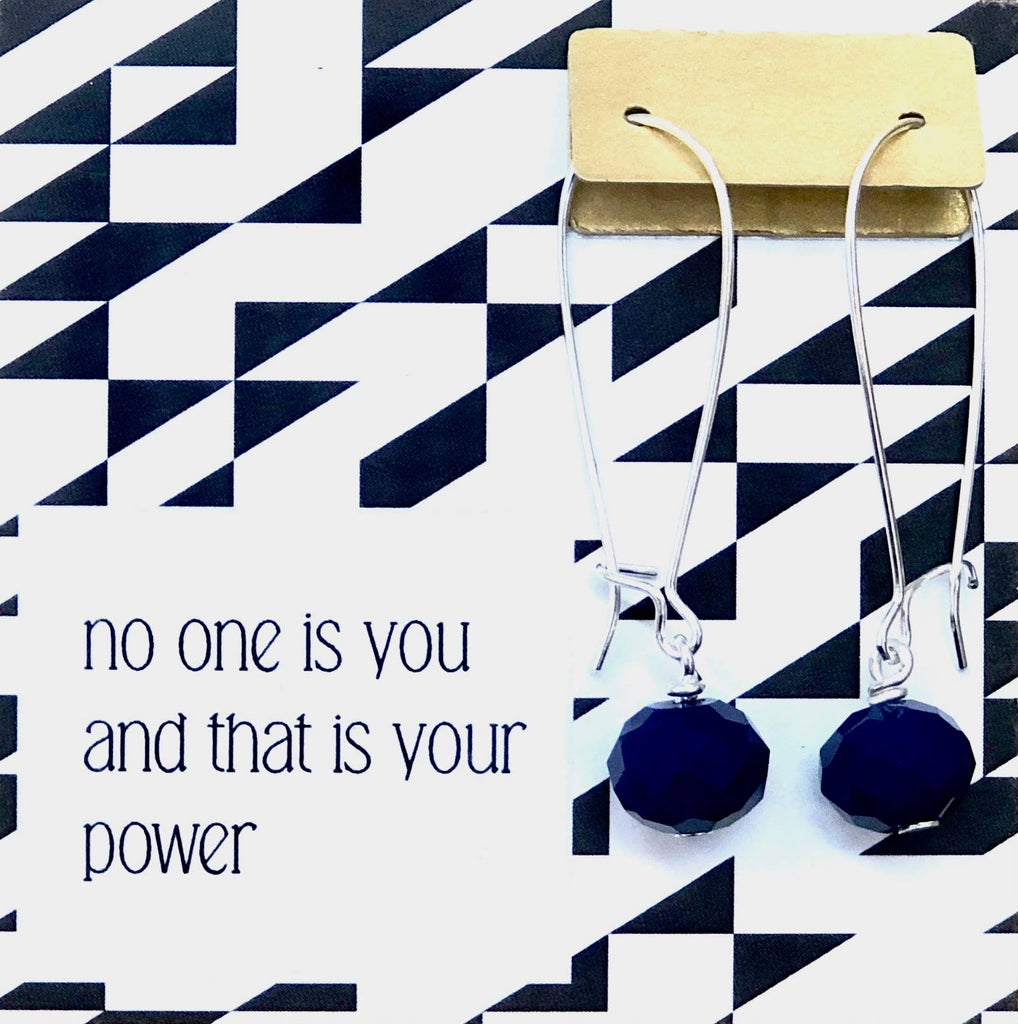 Ruthie and Olive | 3 meals donated for every necklace - No One Is You And That Is Your Power - Royal Blue Crystal