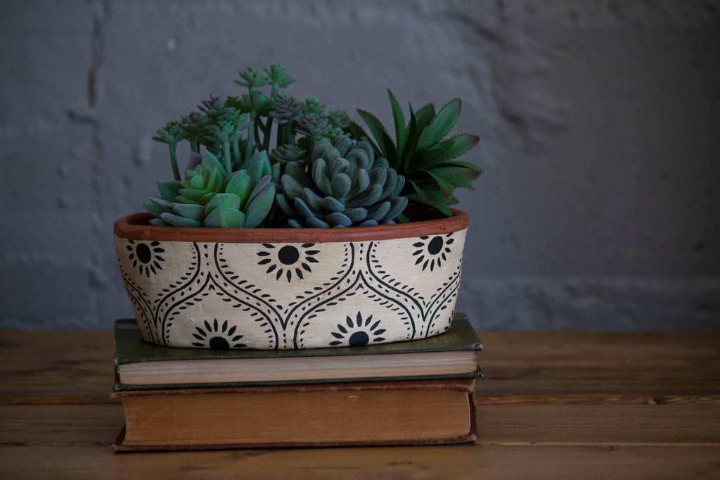 Foreside Home & Garden - Jenica Terracotta Oval Planter