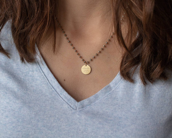The Vintage Sparrow - Beige Serenity Stone Necklace