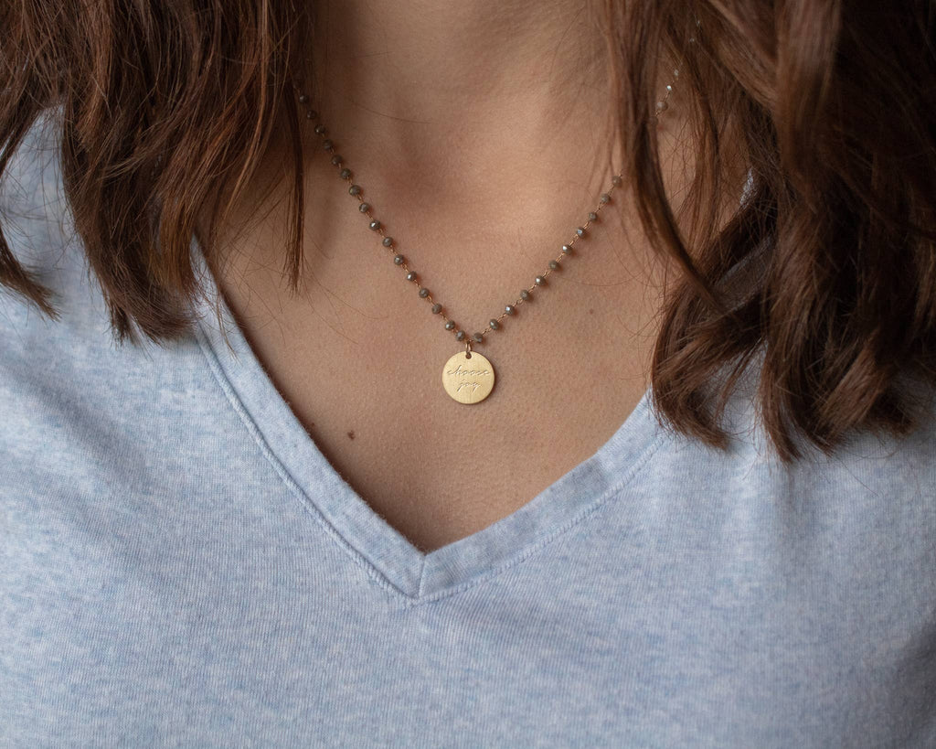 The Vintage Sparrow - Beige Serenity Stone Necklace