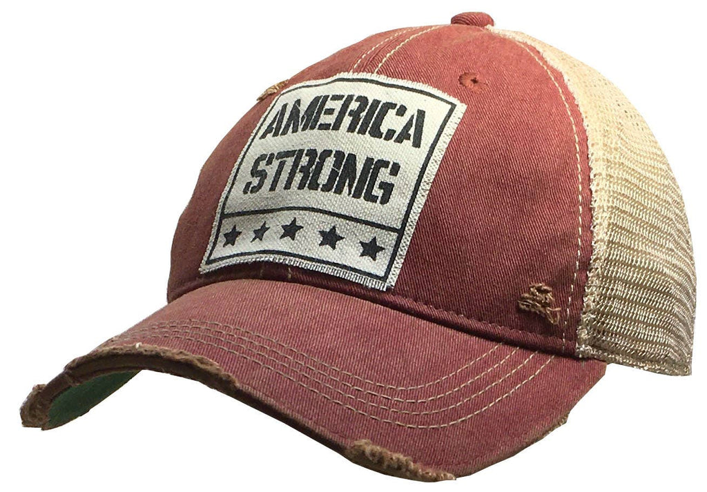 Vintage Life - America Strong Distressed Trucker Hat Baseball Cap