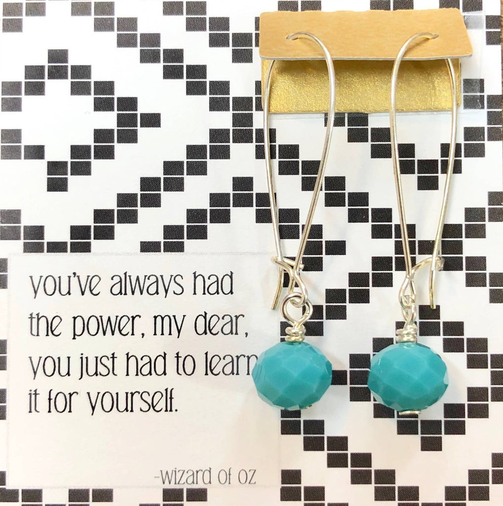 Ruthie and Olive | 3 meals donated for every necklace - You've Always Had The Power - Cadet Blue Crystal