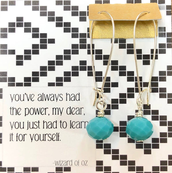 Ruthie and Olive | 3 meals donated for every necklace - You've Always Had The Power - Cadet Blue Crystal