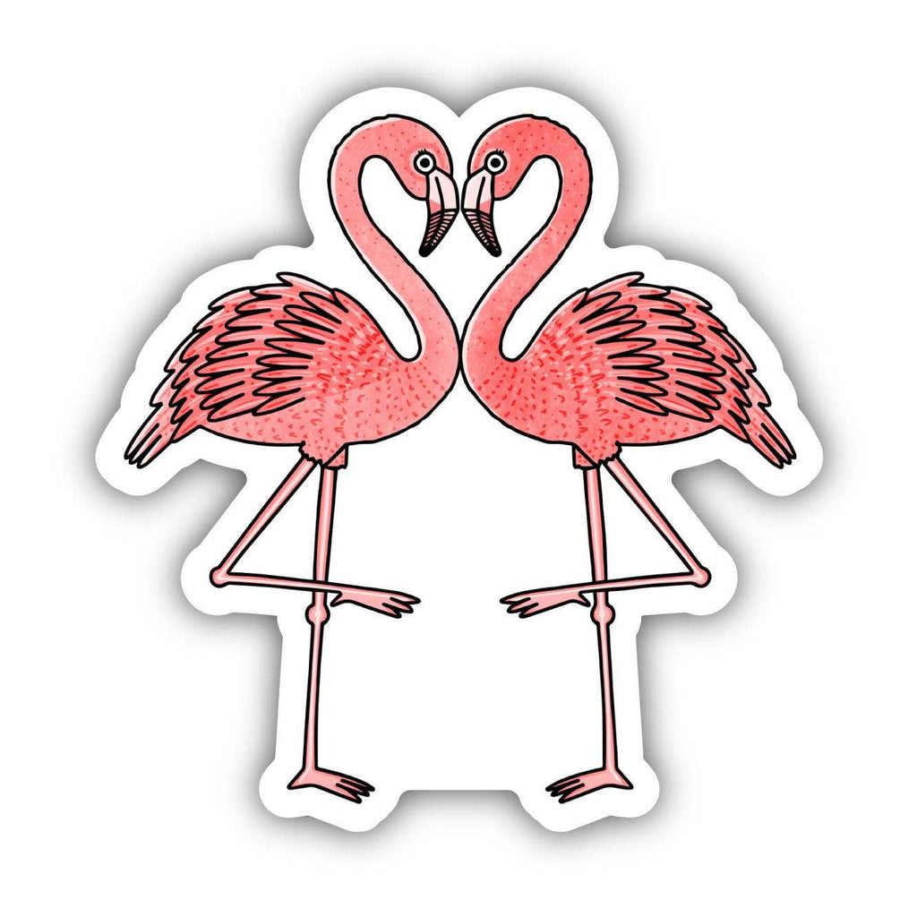 Big Moods - Pink Flamingos Heart Sticker