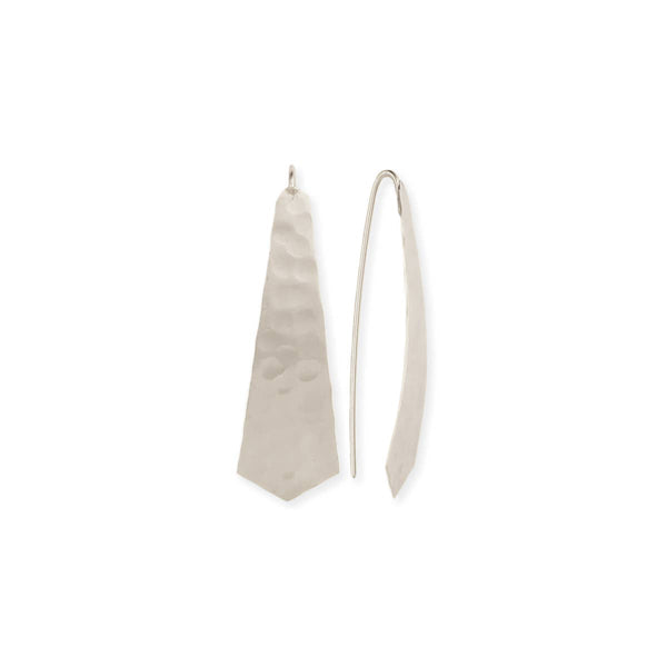 ZAD - Silver Hammered Oversized Earwire Earrings