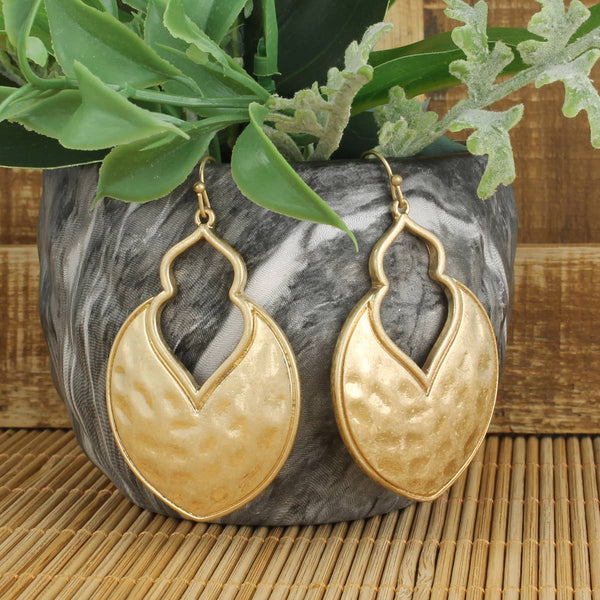 ZAD - Gold Arabesque Hammered Earring