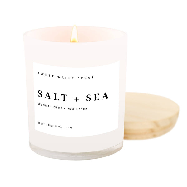 Sweet Water Decor - Salt and Sea 11 oz Soy Candle - Home Decor & Gifts