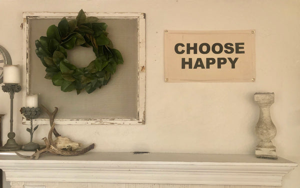 Choose Happy Canvas Flag