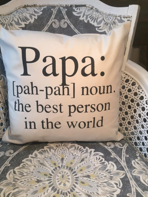 Papa definition pillow
