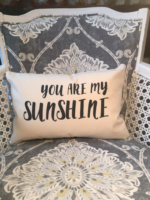 you are my sunshine 12 x 18" home decor, gift quote pillow