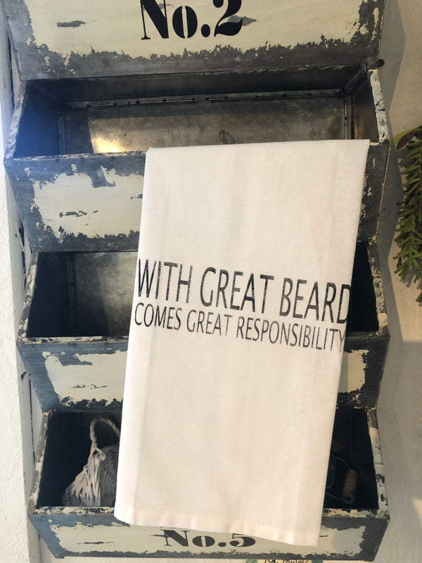 Great beard tea towel